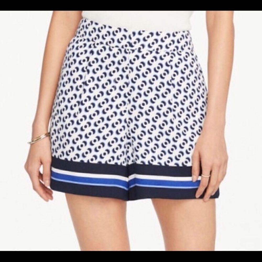 Ann Taylor Factory The Drapey Short sailor flat front printed shorts high waist